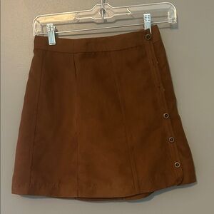 Hollister Brown Mini Skirt with Button Accents